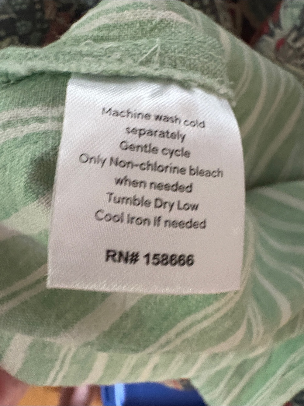 Uncharted Threads Green and White Striped Button-Up Top and matching shorts Med. - Picture 11 of 12